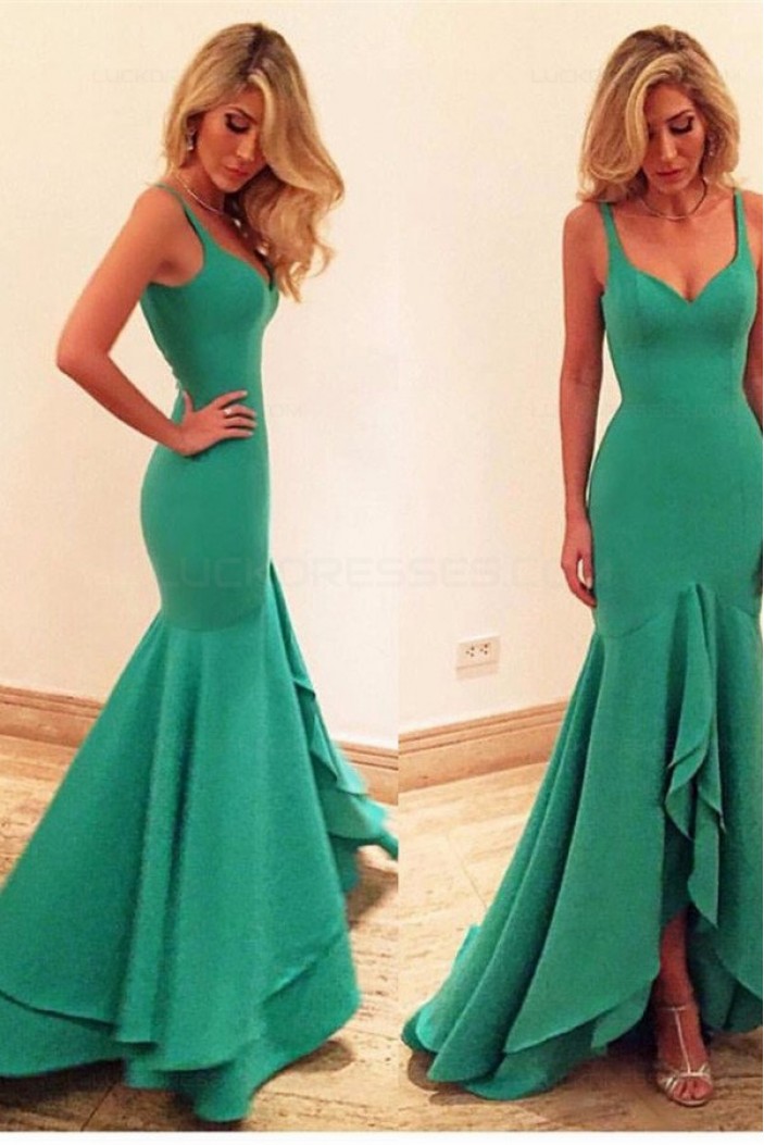 Long Green Mermaid Prom Dresses Party Evening Gowns 3020472