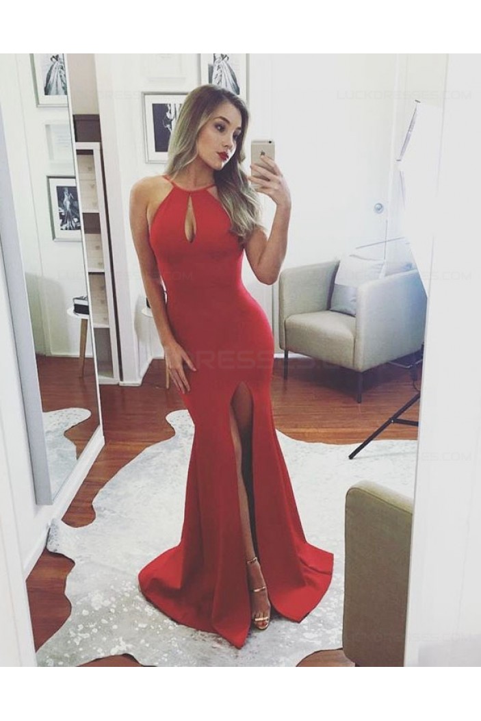 Sexy Long Red Backless Prom Dresses Party Evening Gowns 3020479