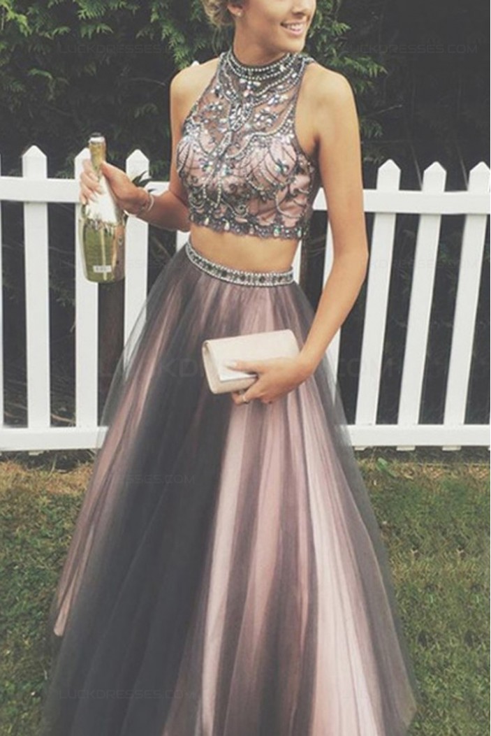 Beaded Two Pieces Prom Dresses Party Evening Gowns 3020485