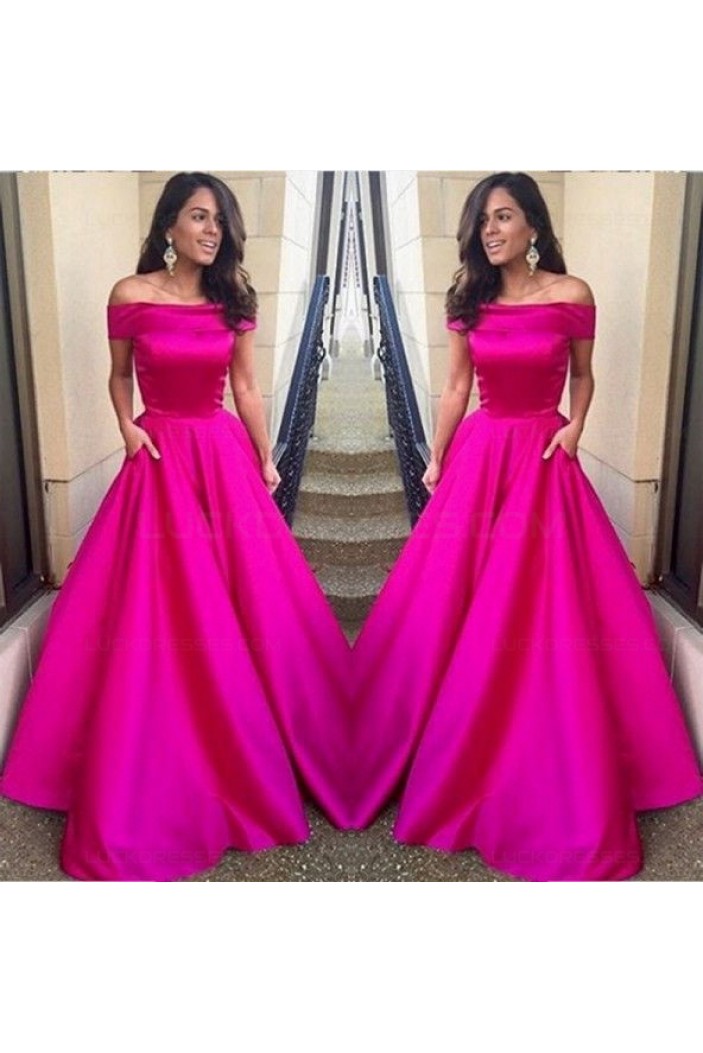 A-Line Off-the-Shoulder Long Prom Dresses Party Evening Gowns 3020495