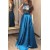 A-Line Jewel Neckline Lace Satin Long Prom Dresses Party Evening Gowns 3020520