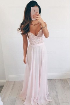 Long Chiffon Lace Prom Party Dresses 3020560