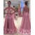 Long Sleeves Pink Lace Appliques Prom Evening Party Dresses 3020629