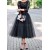 Black Lace Tea Length Prom Evening Party Dresses 3020659