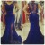 Mermaid Long Blue Lace Prom Evening Party Dresses 3020669