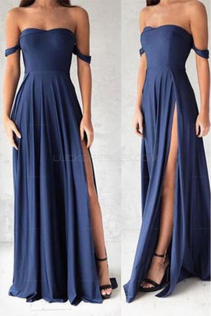 Long Blue Prom Evening Party Dresses 3020672
