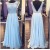 Long Blue Beaded Lace Appliques Prom Evening Party Dresses 3020685