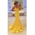 Long Yellow Mermaid Prom Evening Party Dresses 3020712