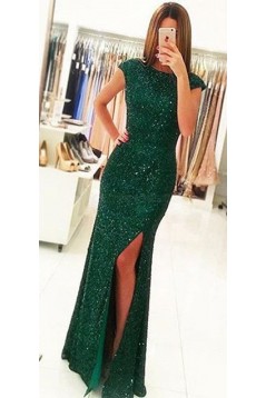 Long Green Sequins Prom Evening Formal Dresses 3020727