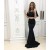 Mermaid Two Pieces Long Black Prom Formal Evening Party Dresses 3020845