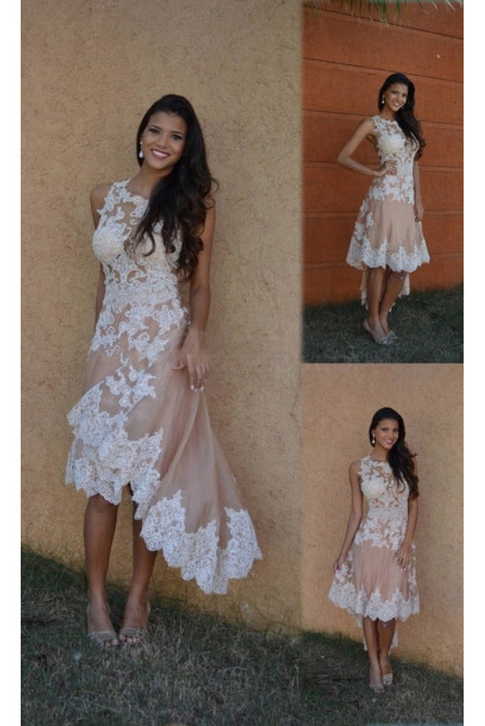 High Low Lace Appliques Prom Homecoming Cocktail Graduation Dresses 3020902
