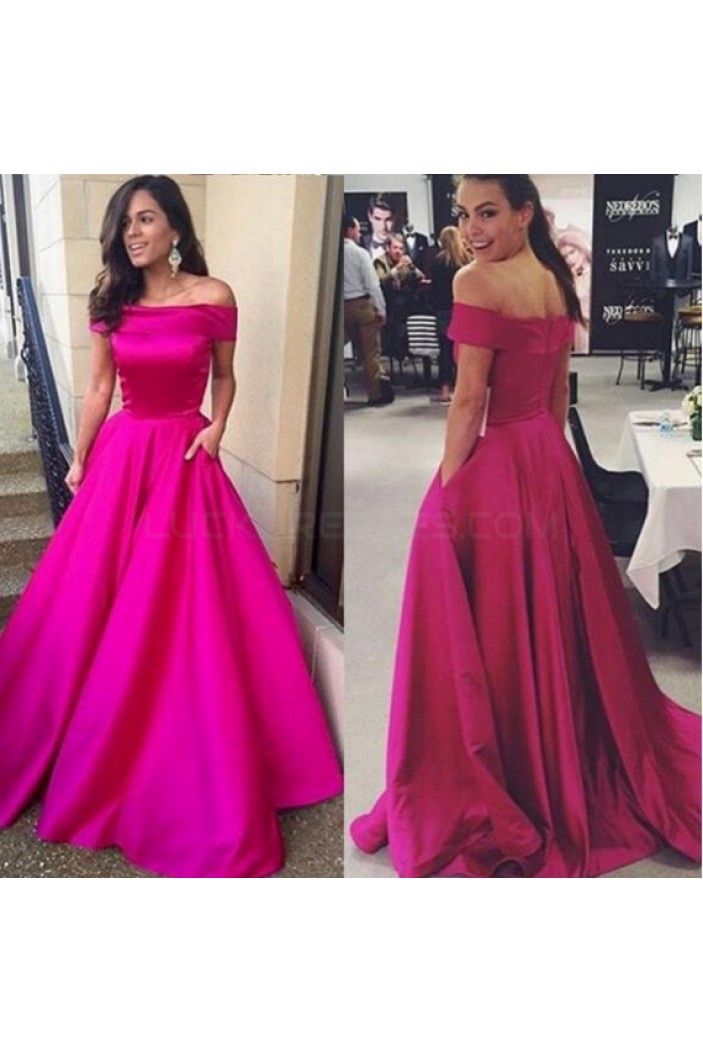 A-Line Off-the-Shoulder Long Prom Formal Evening Party Dresses 3020915