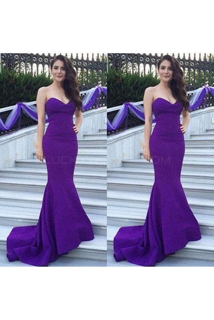 Mermaid Sweetheart Long Purple Prom Formal Evening Party Dresses 3020949