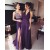 Long Purple Lace Appliques Prom Formal Evening Party Dresses 3020955