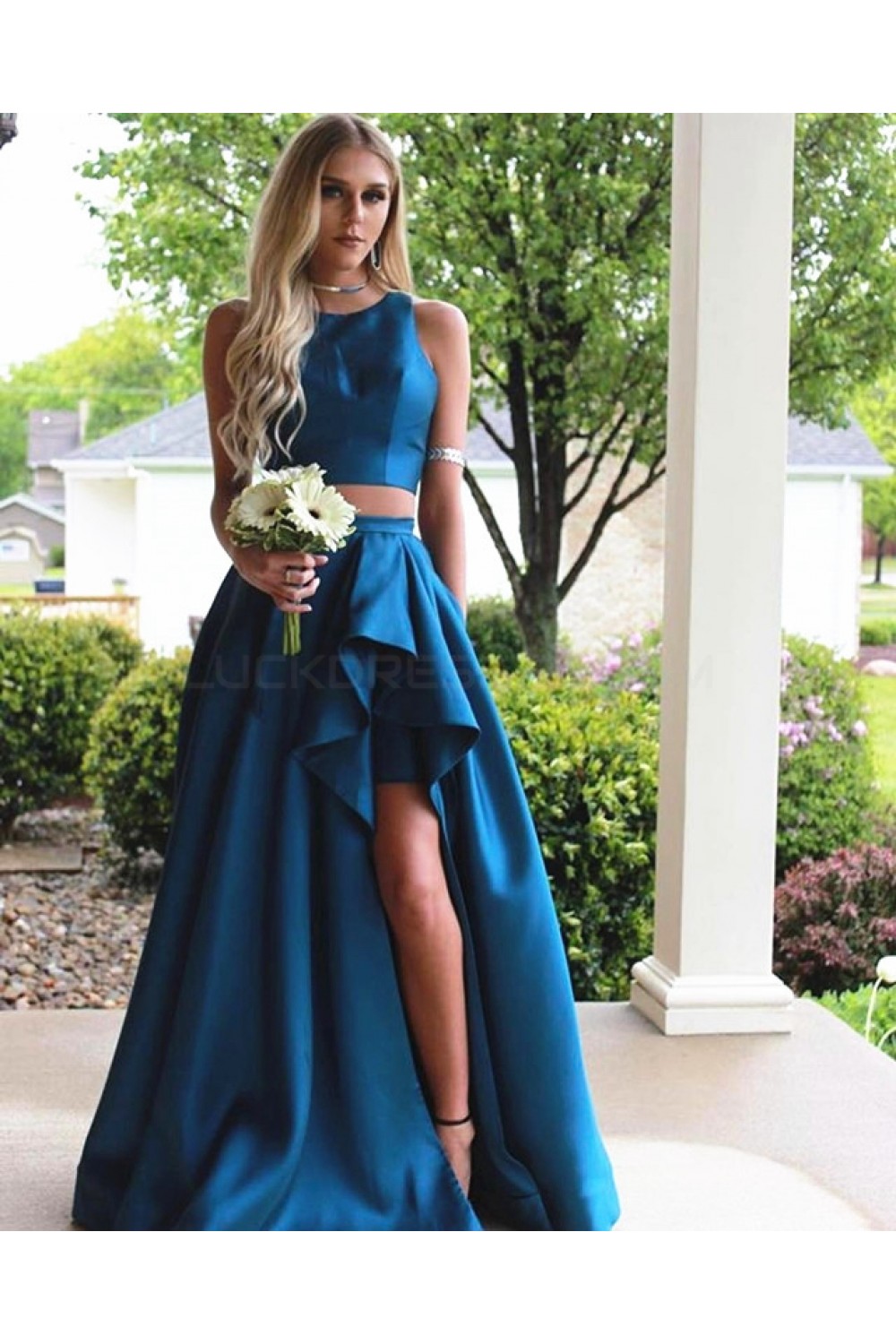 Satin Royal Blue Prom Formal Evening Party Dresses 3020980