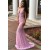 Inexpensive Mermaid Long Pink Lace Prom Dresses Evening Gowns 601004