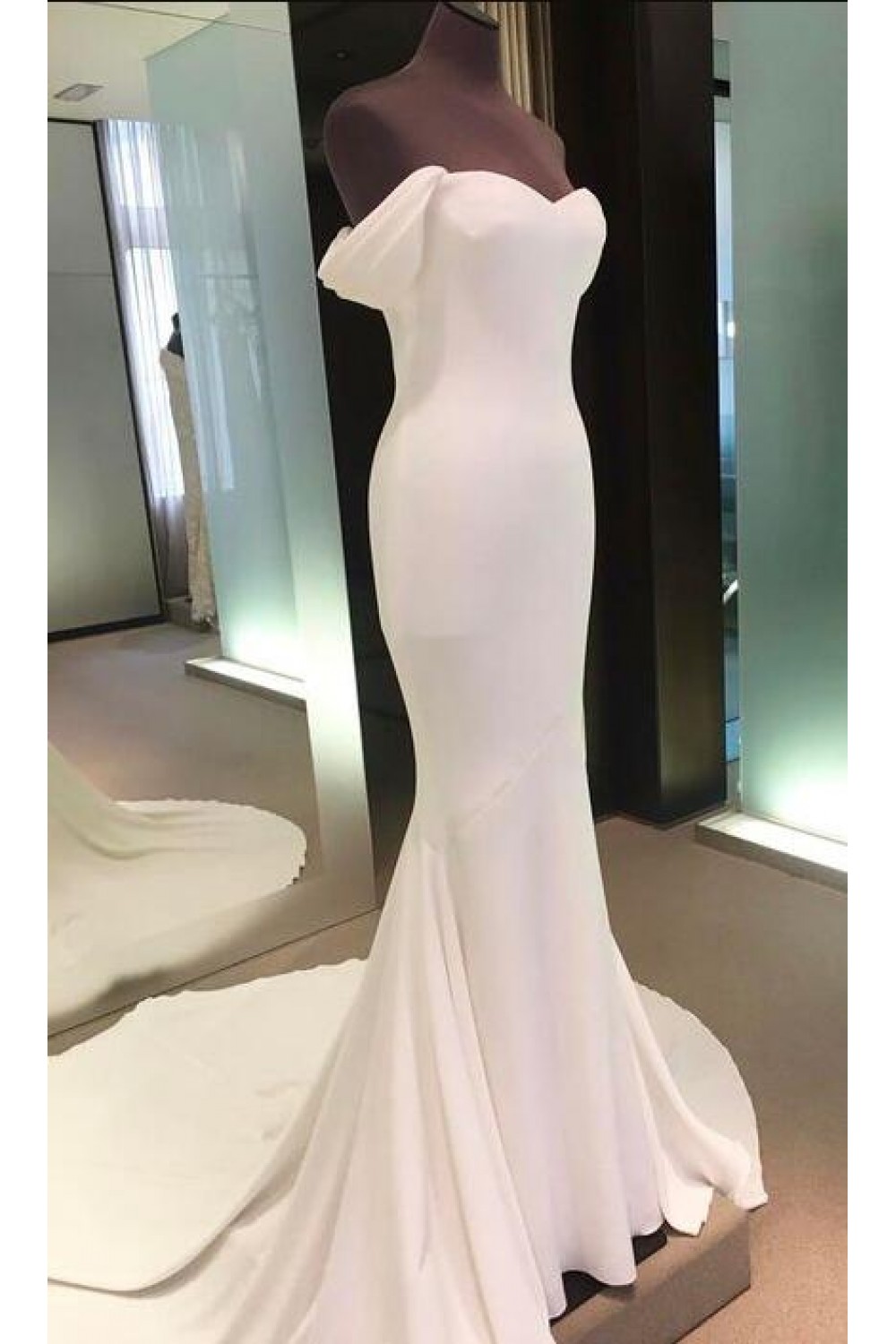 white prom dress long