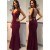 Mermaid V-Neck Long Prom Dresses Formal Evening Dresses 601079