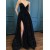 Spaghetti Strap Sparkle Long Black Prom Dresses Formal Evening Dresses 601129