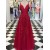 A-Line Lace Appliques V-Neck Long Prom Dresses Formal Evening Dresses 601132