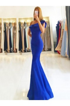 Elegant One-Shoulder Mermaid Long Plus Size Prom Dresses Formal Evening Dresses 601164