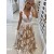 A-Line V-Neck Beaded Lace Long Prom Dresses Formal Evening Dresses 601170