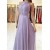 A-Line Lace Chiffon Long Prom Dresses Formal Evening Dresses 601220