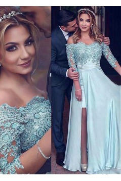 Beaded Lace Chiffon Off-the-Shoulder Long Prom Dresses Formal Evening Dresses 601231