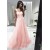 A-Line Lace Long Prom Dresses Formal Evening Dresses 601236
