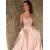 A-Line Strapless Beaded Long Prom Dresses Formal Evening Dresses 601261