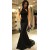 Long Black Beaded Mermaid Prom Dresses Formal Evening Dresses 601318