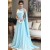 A-Line One-Shoulder Long Prom Dresses Formal Evening Dresses 601355