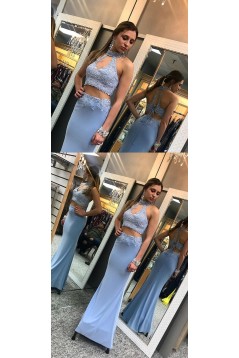 Mermaid Two Pieces Beaded Lace Long Prom Dresses Formal Evening Dresses 601360