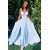 A-Line V-Neck Simple Stunning Long Prom Dresses Evening Gowns 601377