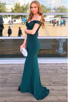 Mermaid Lace Off-the-Shoulder Long Prom Dress Formal Evening Dresses 601477