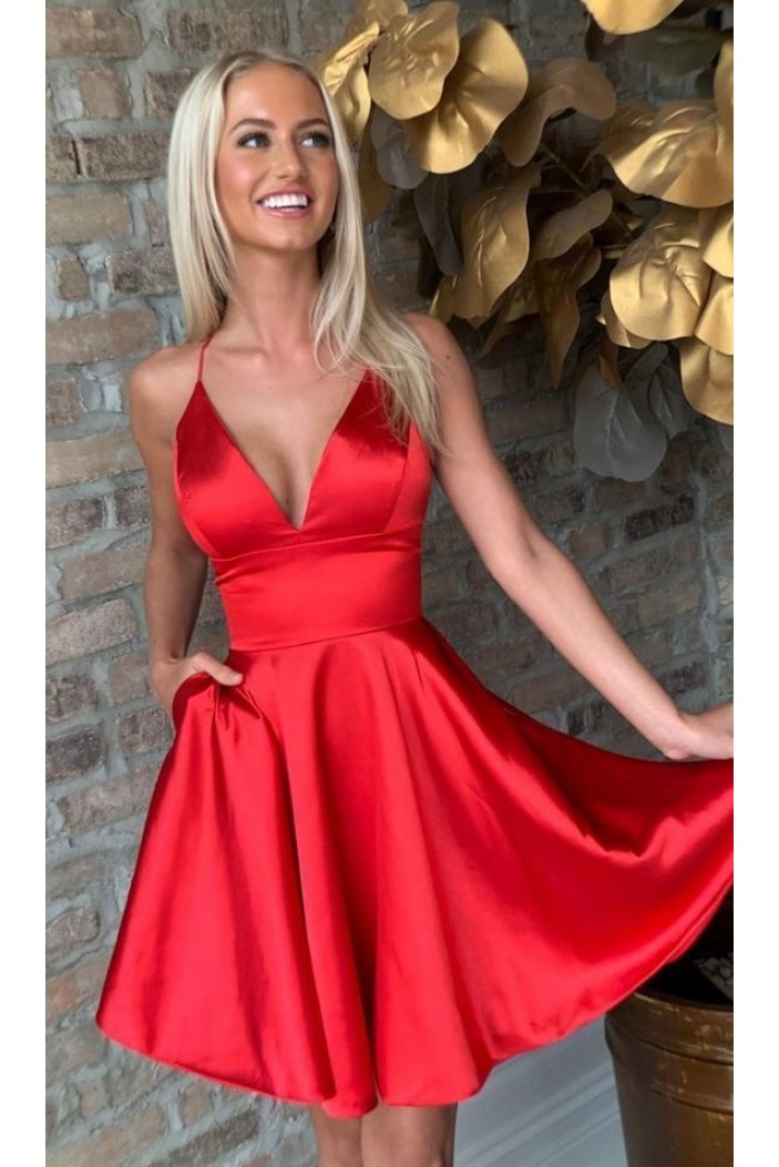 Short/Mini V-Neck Prom Dress Homecoming Dresses 601490