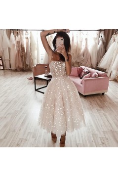 A-Line Spaghetti Straps Sparkling Prom Dress Formal Evening Dresses 601496