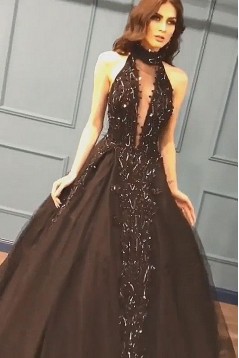 Ball Gown Deep V-Neck Long Prom Dress Formal Evening Dresses 601500
