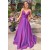 A-Line V-Neck Long Prom Dress Formal Evening Dresses 601516