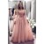 A-Line Tulle Long Prom Dress Formal Evening Dresses 601554