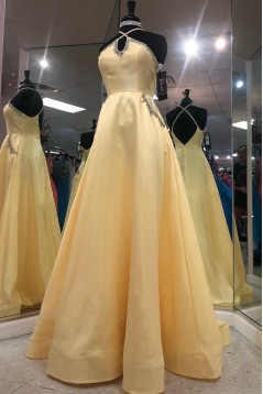A-Line Beaded Long Prom Dress Formal Evening Dresses 601637