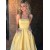 A-Line Beaded Satin Long Prom Dress Formal Evening Dresses 601685