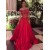 A-Line Beaded Lace Off-the-Shoulder Long Prom Dress Formal Evening Dresses 601690