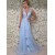 A-Line Lace V-Neck Long Prom Dress Formal Evening Dresses 601714