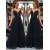 A-Line Beaded Long Black Prom Dress Formal Evening Dresses 601722