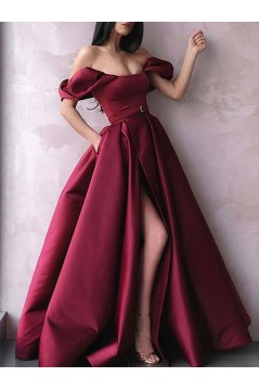 A-Line Off-the-Shoulder Long Prom Dress Formal Evening Dresses 601738