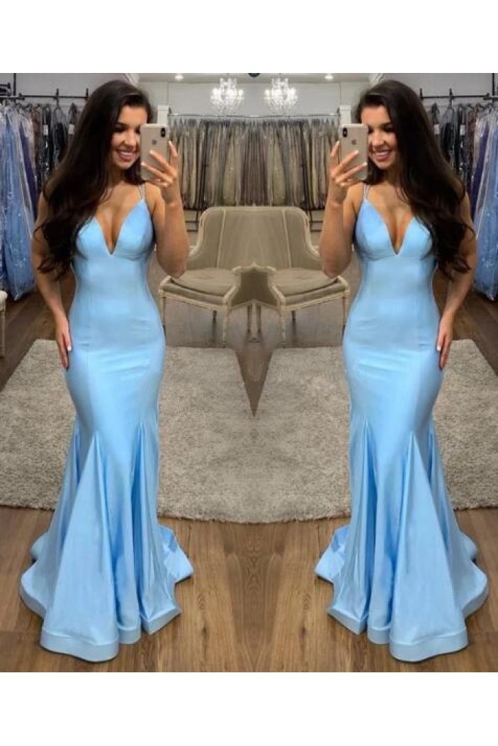 Mermaid V-Neck Long Prom Dress Formal Evening Dresses 601805