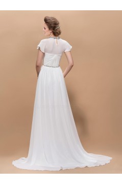 A-Line Beaded Long Chiffon Mother of the Bride Dresses M010041