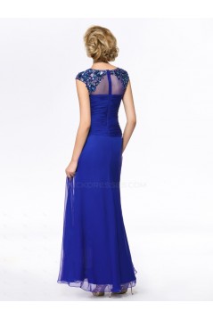 Long Blue Beaded Mother of the Bride Dresses M010054