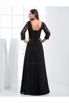 A-Line 3/4 Sleeve Beaded Lace and Chiffon Mother of the Bride Dresses M010080